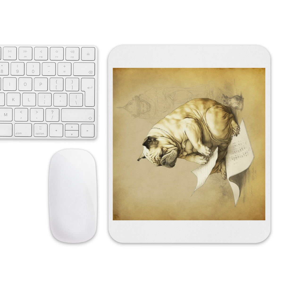 Meditating Bulldogs Mouse pad