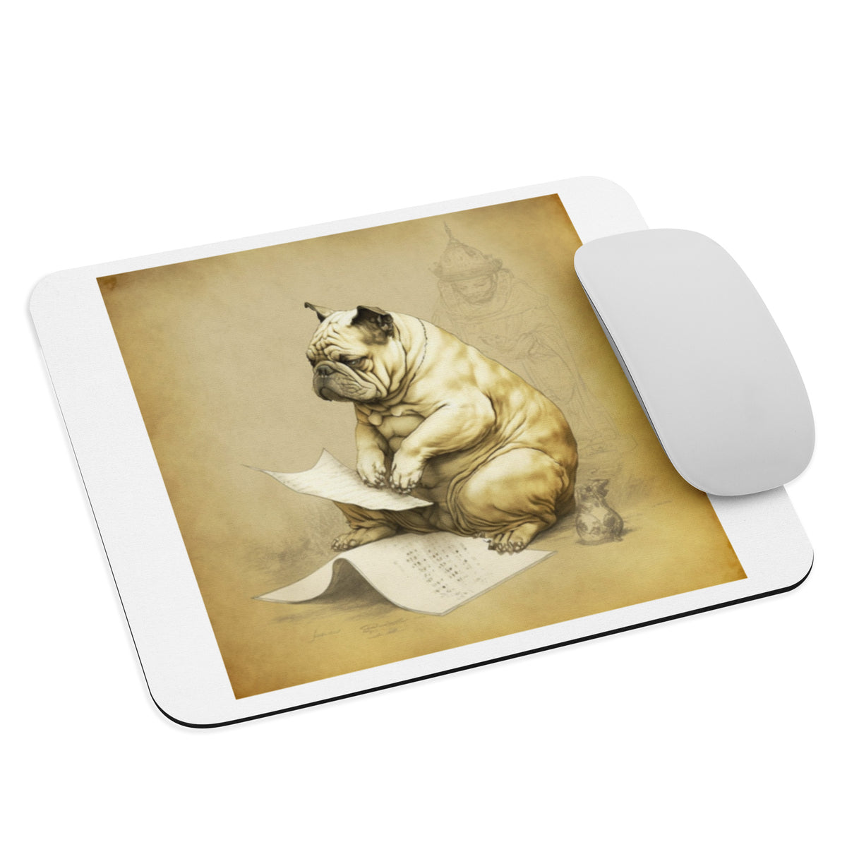 Meditating Bulldogs Mouse pad