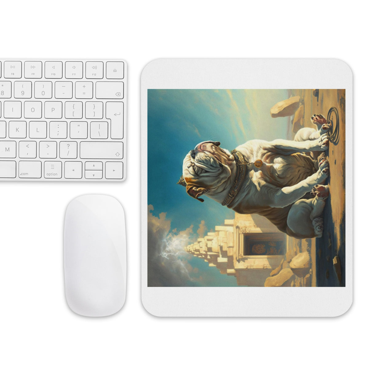 Meditating Bulldogs Mouse pad