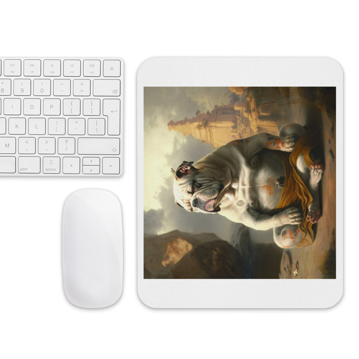 Meditating Bulldogs Mouse pad