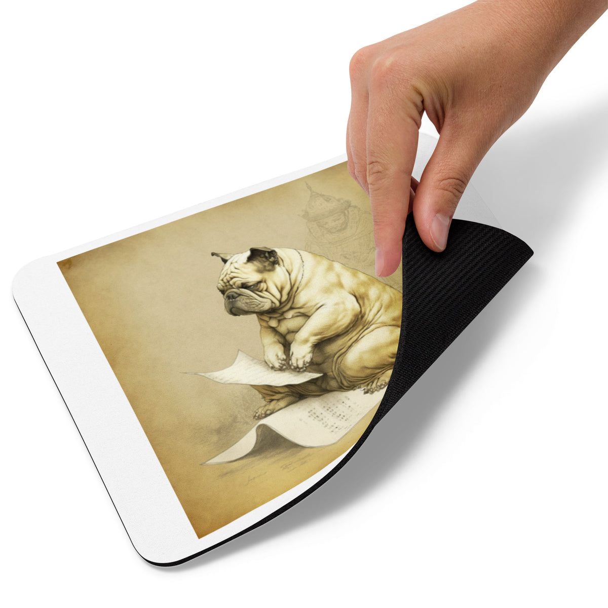 Meditating Bulldogs Mouse pad