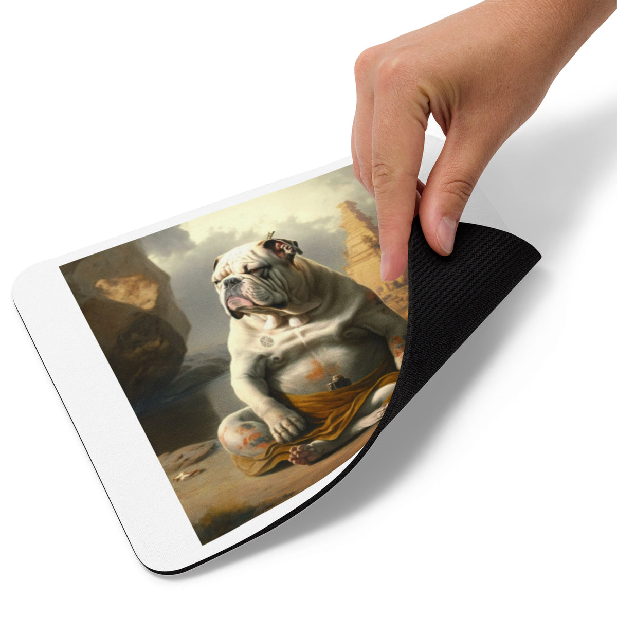 Meditating Bulldogs Mouse pad