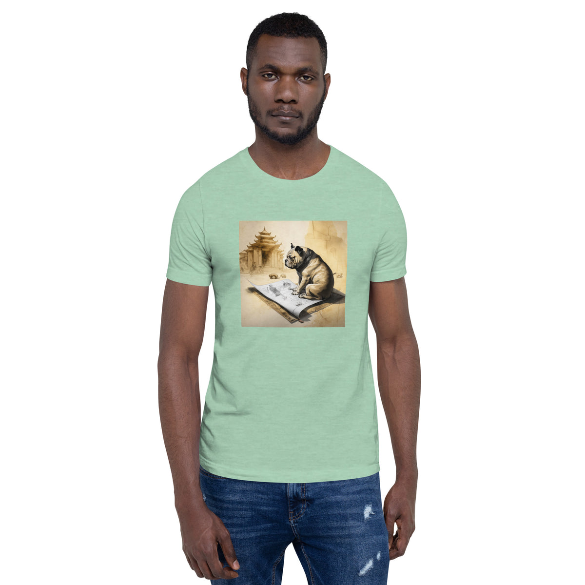 Unisex Meditating Bulldogs t-shirt