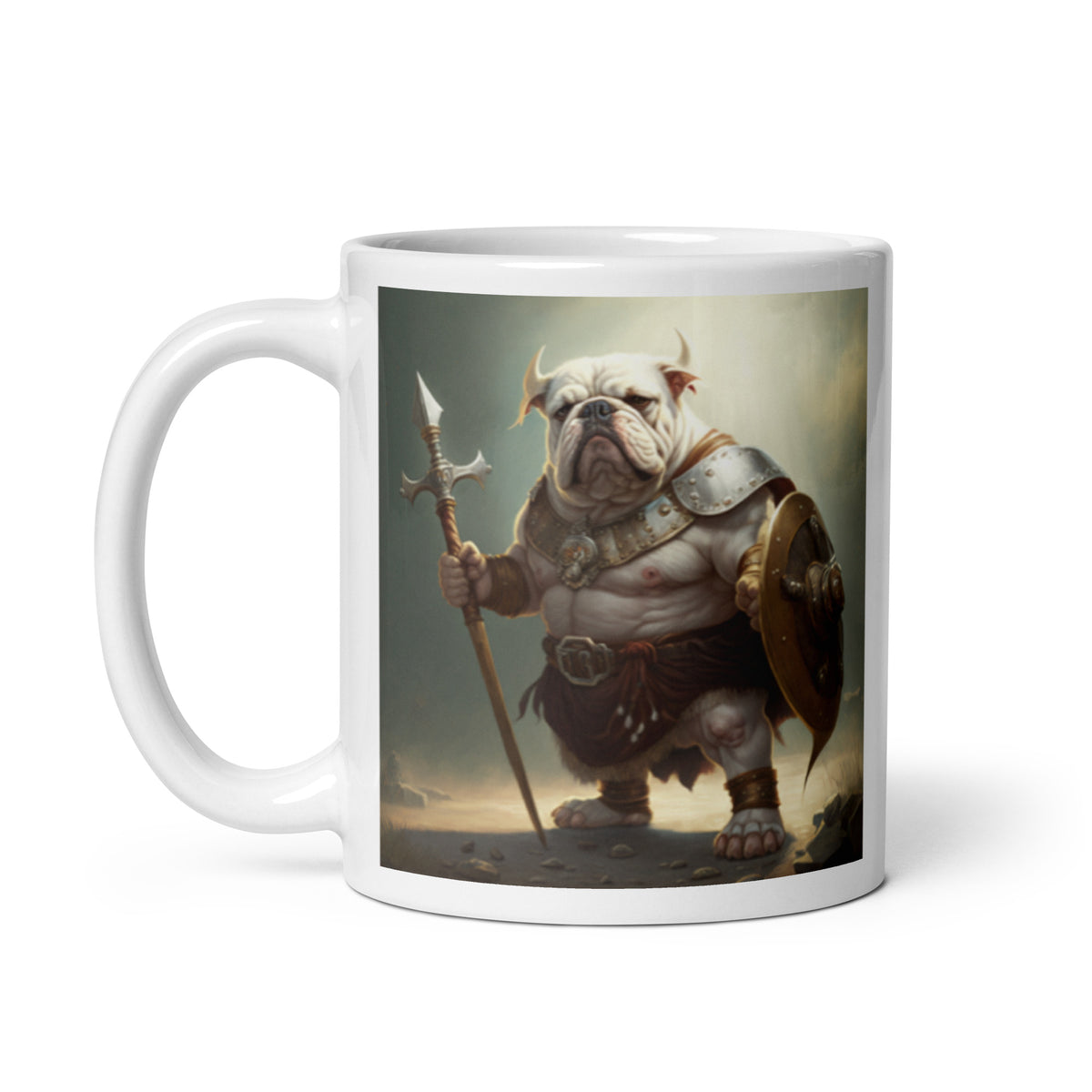 Dogs of War Bulldogs White glossy mug