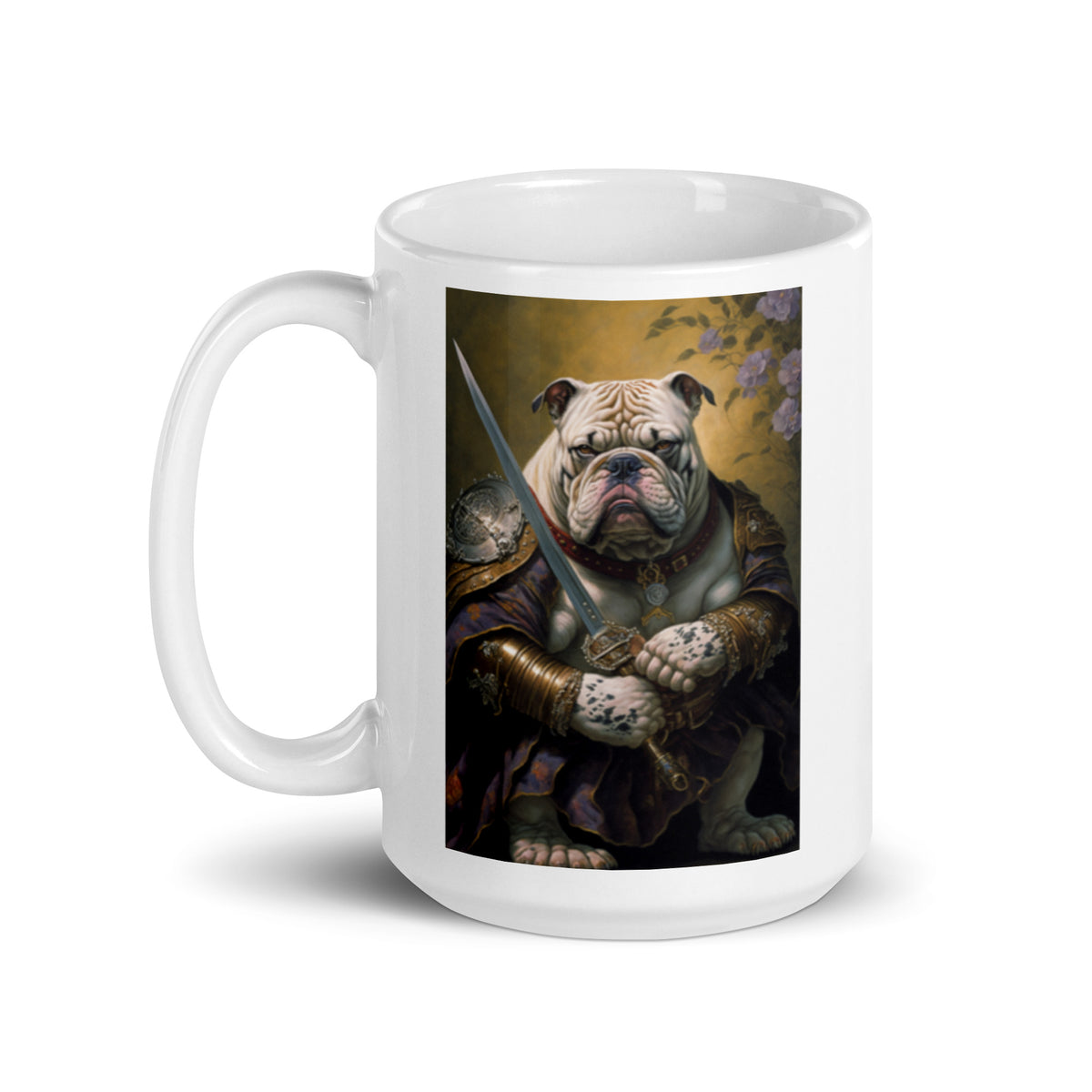 Dogs of War Bulldogs White glossy mug