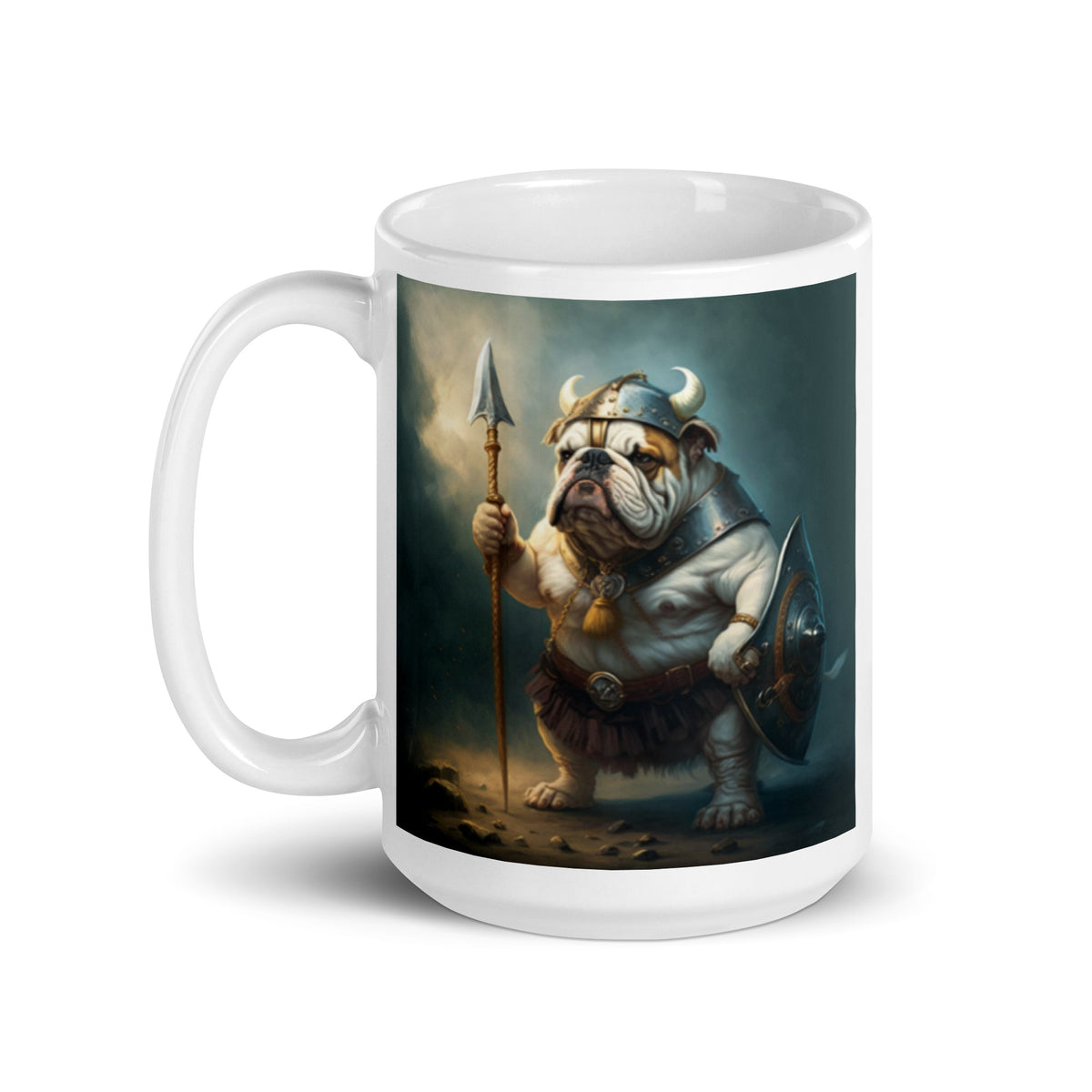 Dogs of War Bulldogs White glossy mug