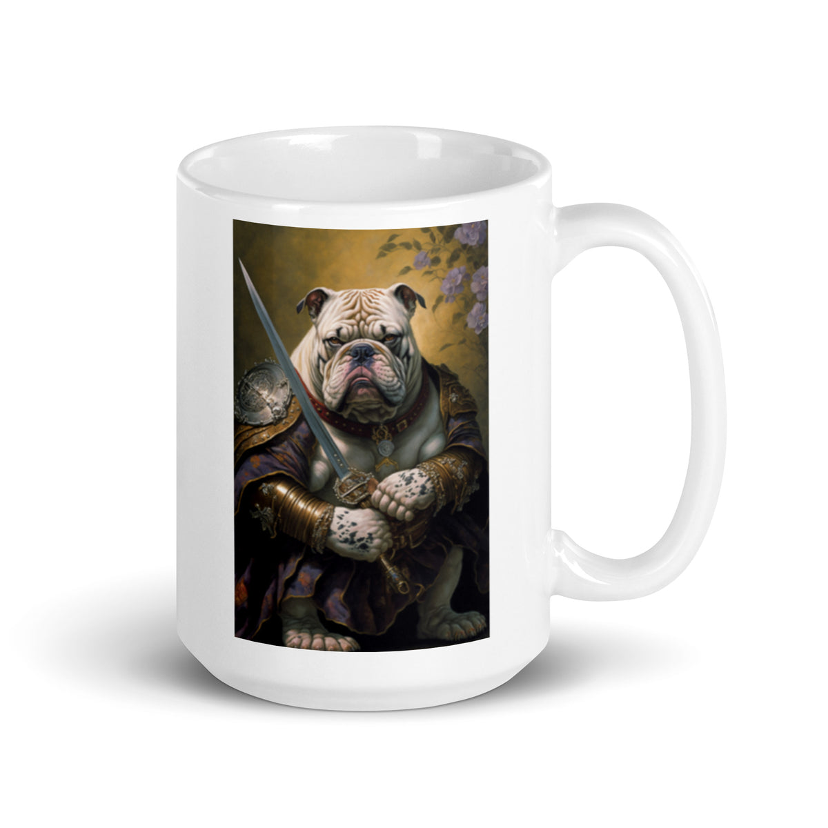 Dogs of War Bulldogs White glossy mug