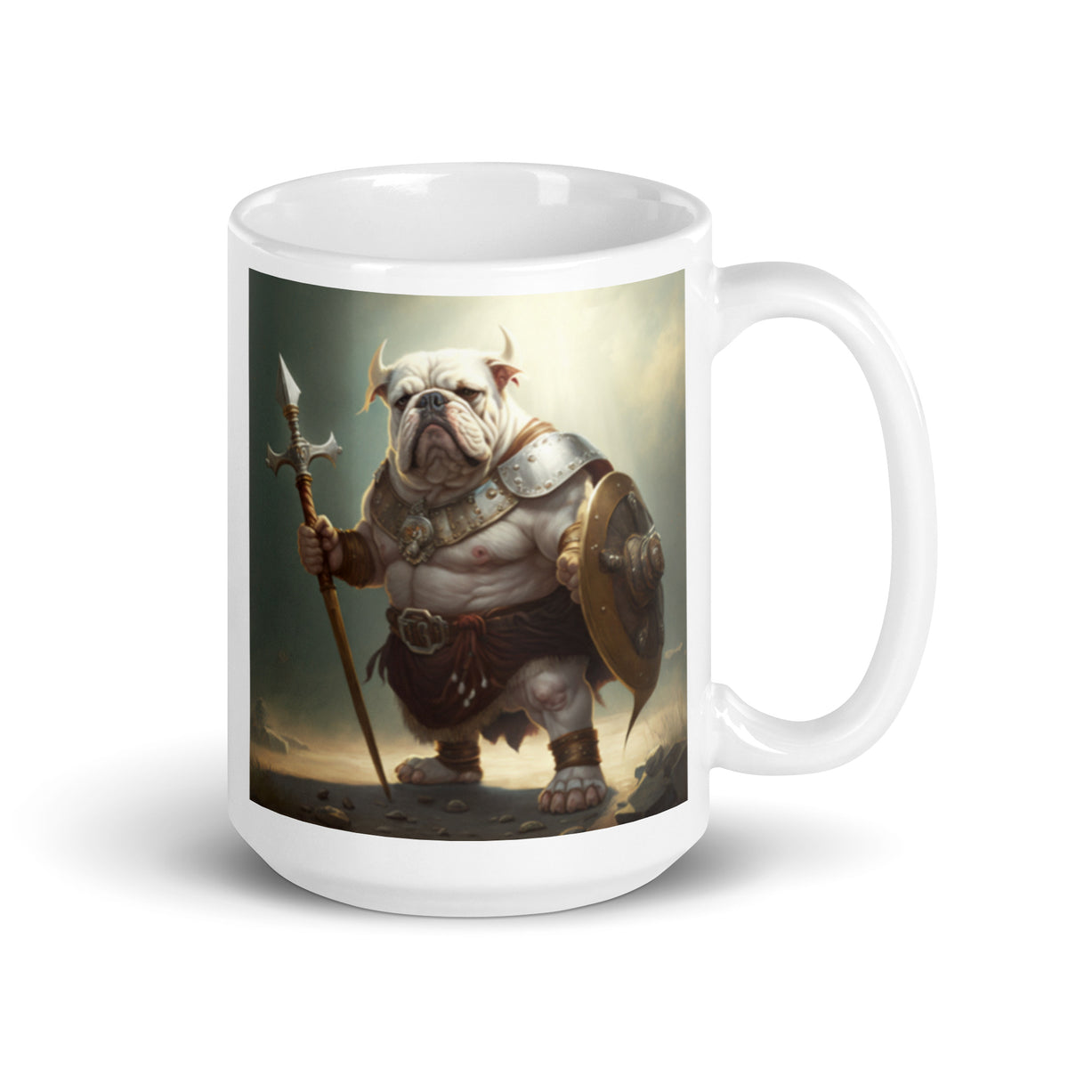 Dogs of War Bulldogs White glossy mug