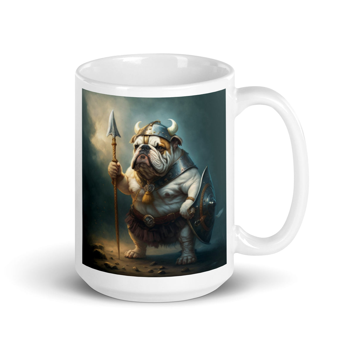 Dogs of War Bulldogs White glossy mug